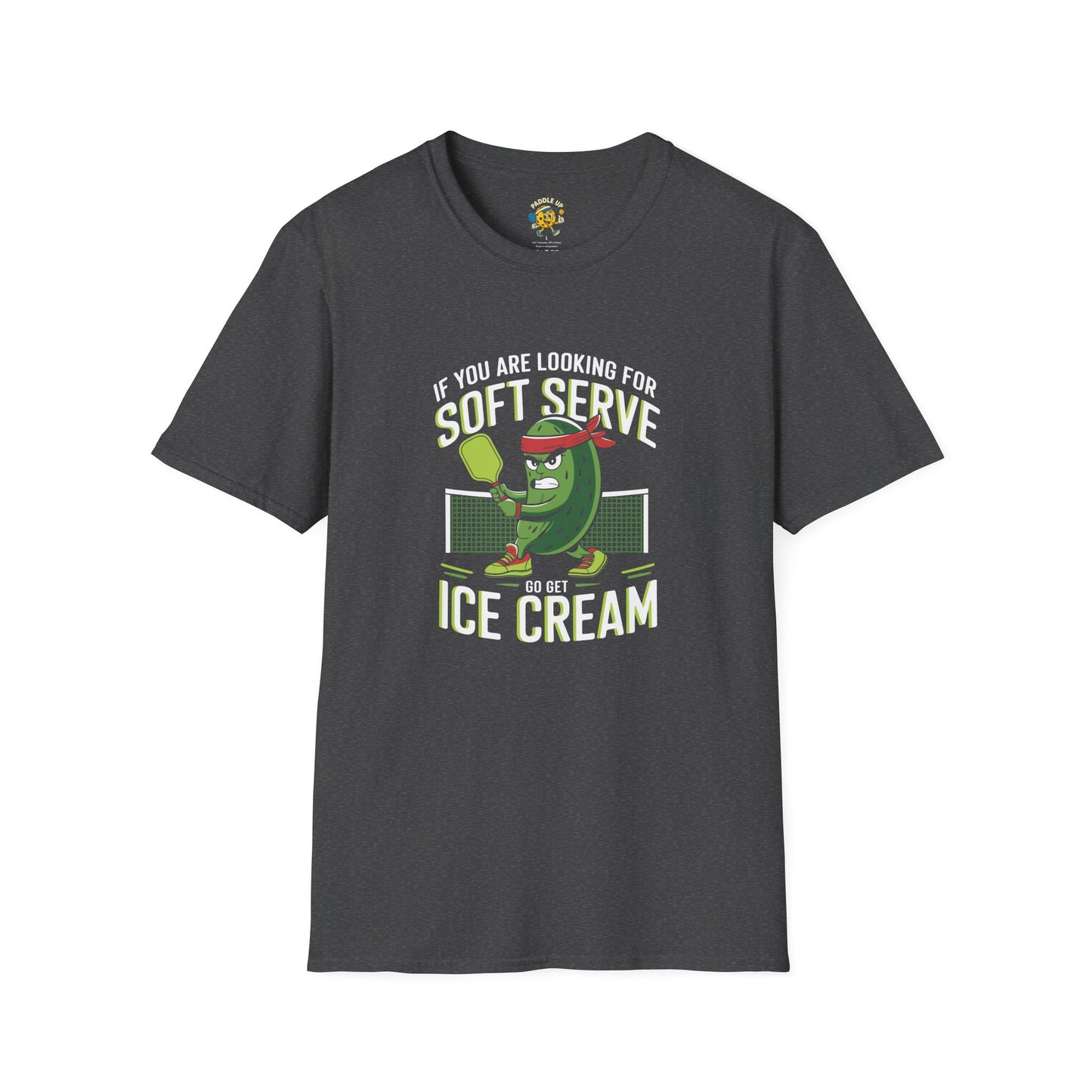 Funny Pickleball Softstyle T-Shirt, Humorous Tee for Foodies, Perfect Gift for Him or Ice Cream Lovers, Graphic Shirt, Summer Fun Apparel