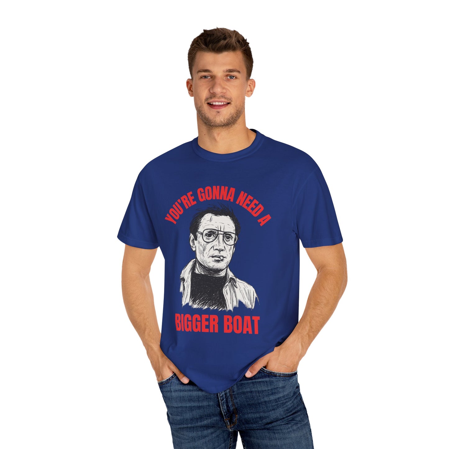 Jaws Icon T-shirt, Unisex Tee, Martin Brody Movie Silhouette Quote Shirt, You're Gonna Need A Bigger Boat, Film Fan Gift, Beach Apparel