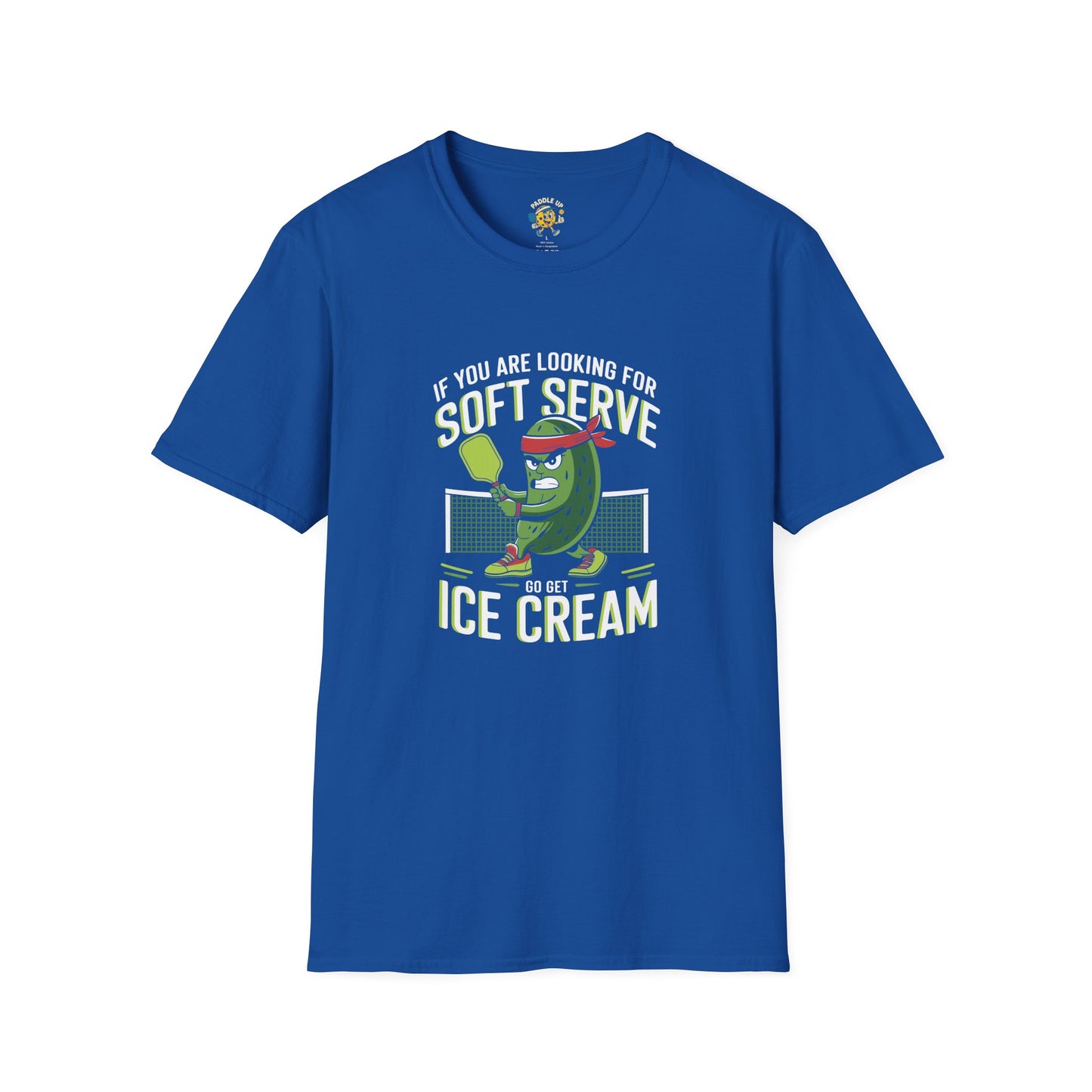 Funny Pickleball Softstyle T-Shirt, Humorous Tee for Foodies, Perfect Gift for Him or Ice Cream Lovers, Graphic Shirt, Summer Fun Apparel
