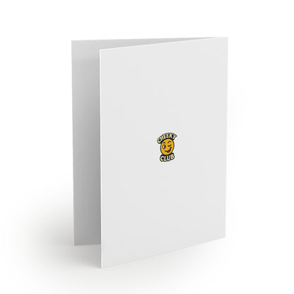 Set of 8 Greeting Cards, Happy Halloween Pumpkin Chasing Ghosts, Pacman Style, Party Invitations, Spooky Notecards, Halloween