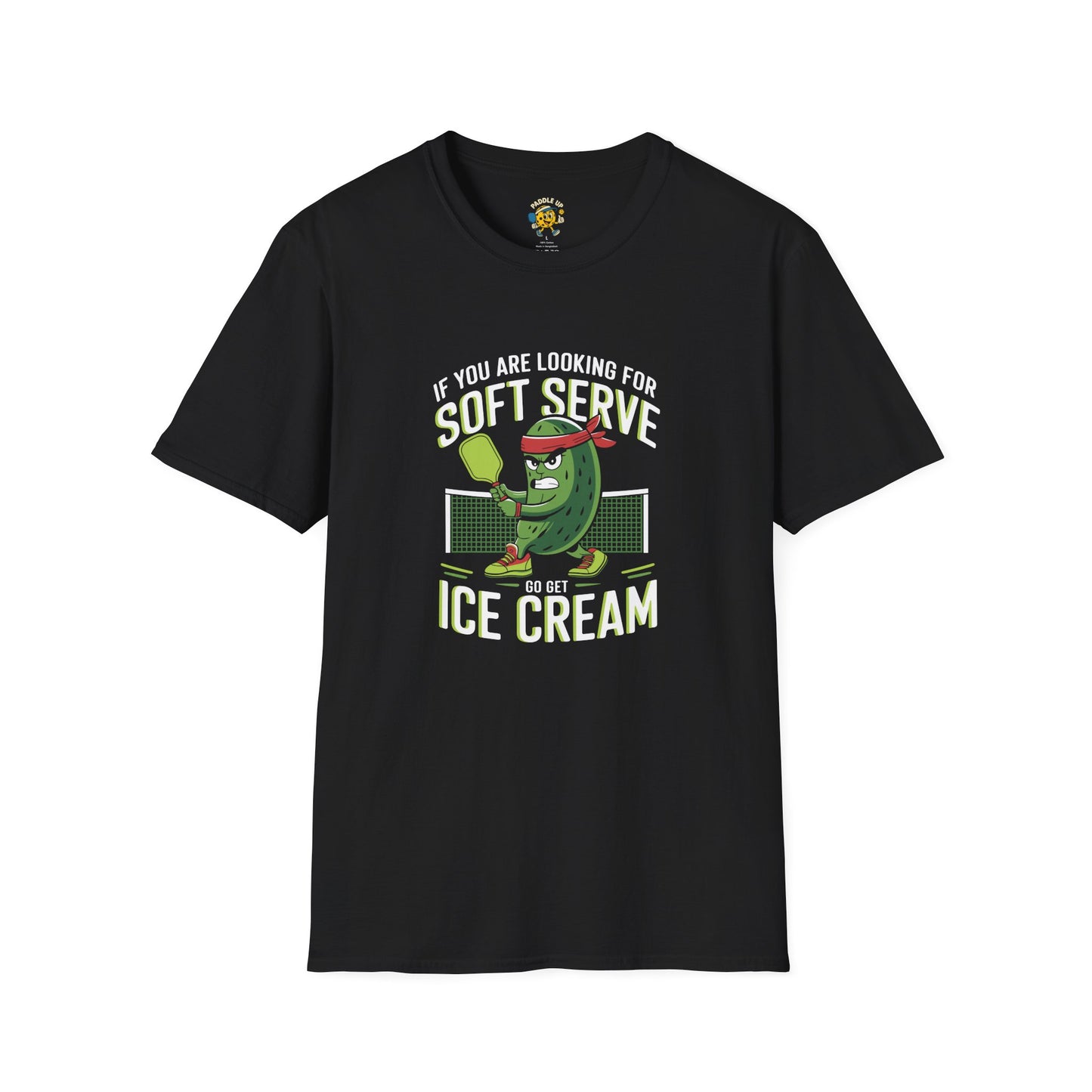 Funny Pickleball Softstyle T-Shirt, Humorous Tee for Foodies, Perfect Gift for Him or Ice Cream Lovers, Graphic Shirt, Summer Fun Apparel