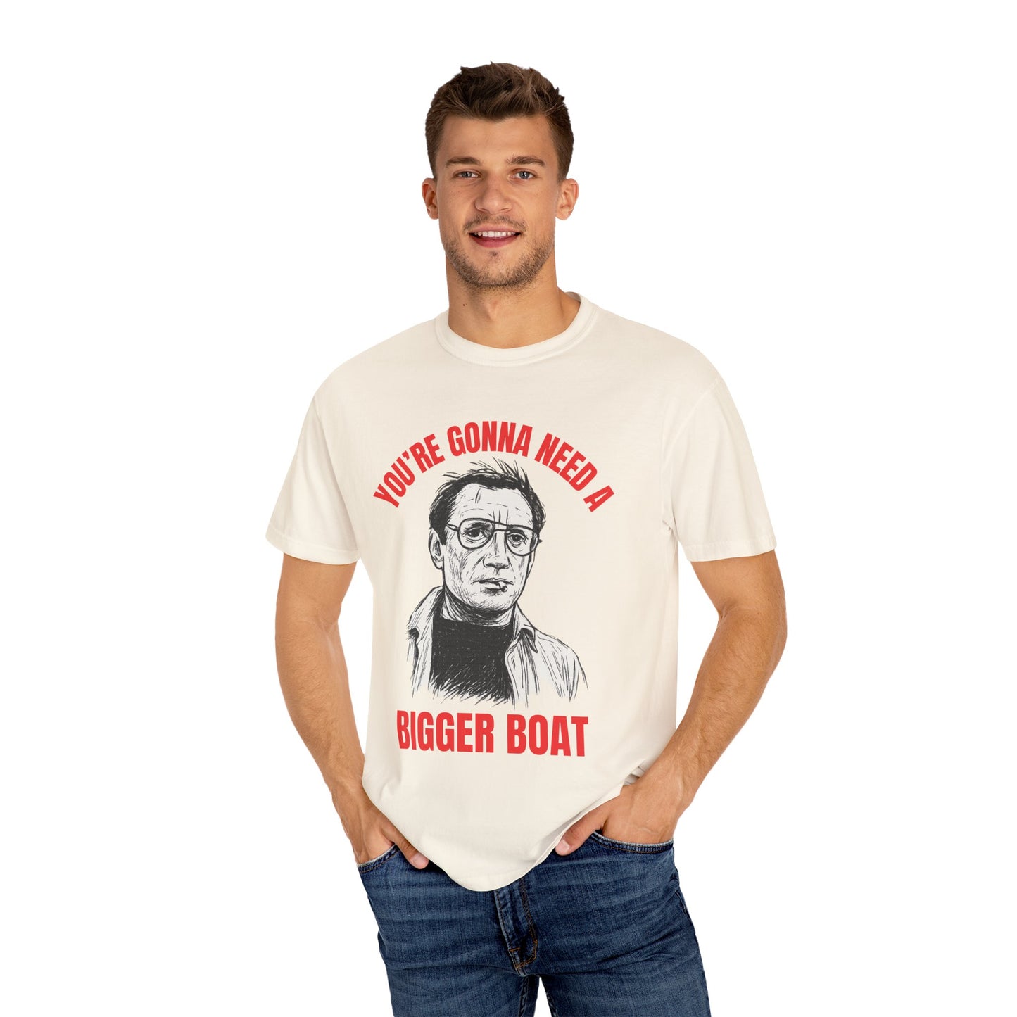 Jaws Icon T-shirt, Unisex Tee, Martin Brody Movie Silhouette Quote Shirt, You're Gonna Need A Bigger Boat, Film Fan Gift, Beach Apparel