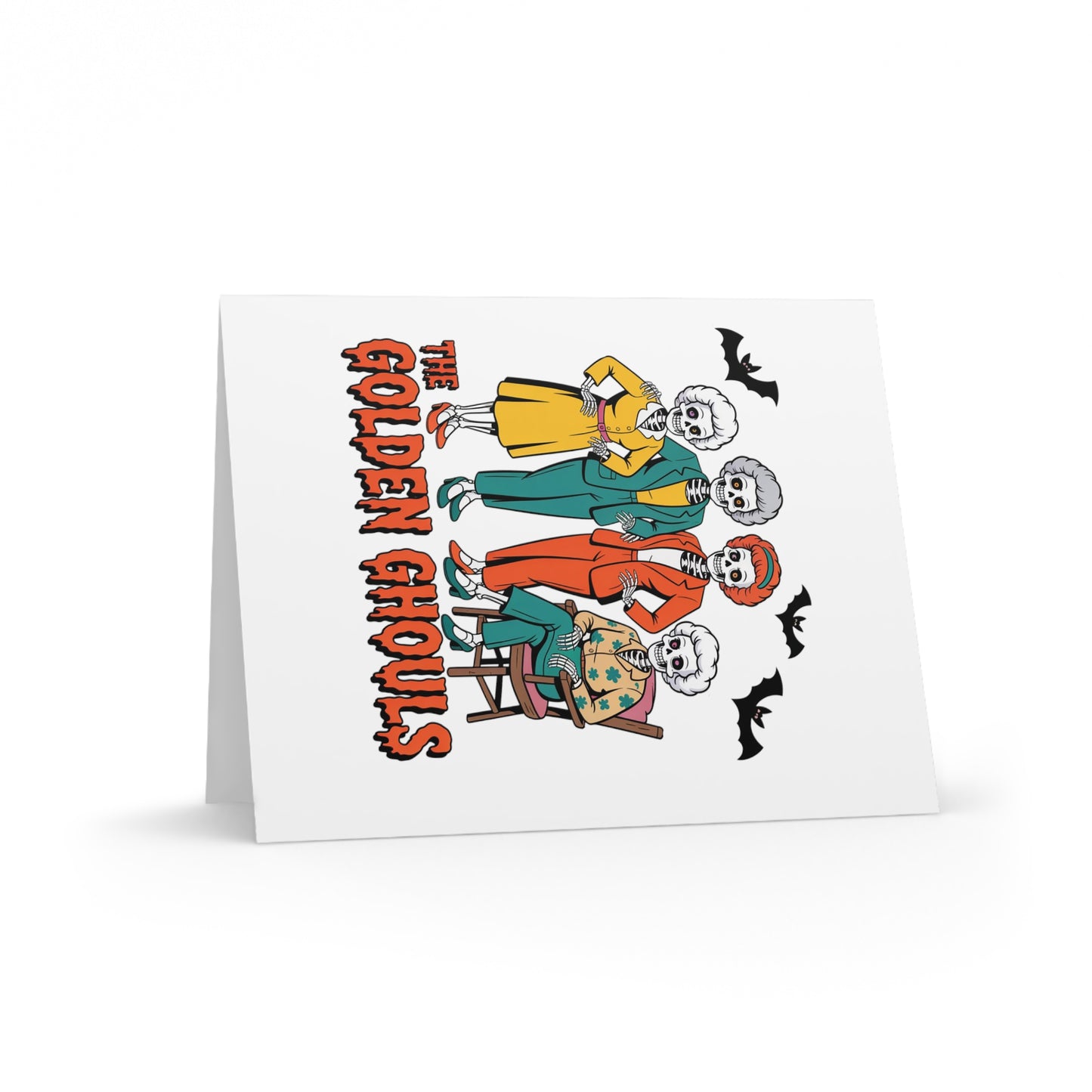 Set of 8 Halloween Greeting Cards - The Golden Ghouls | Spooky Wishes, Holiday Cards, Fun Invitations, Unique Card Sets, All Occasions