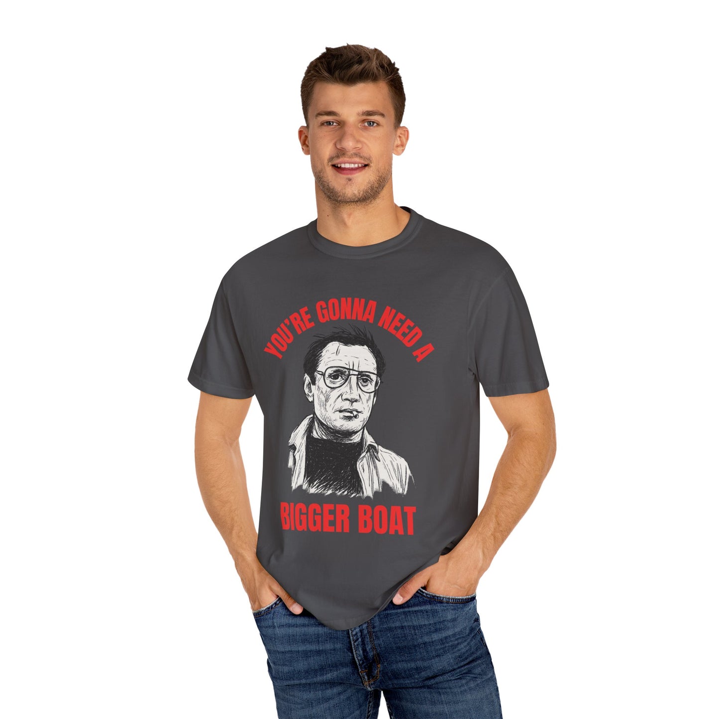 Jaws Icon T-shirt, Unisex Tee, Martin Brody Movie Silhouette Quote Shirt, You're Gonna Need A Bigger Boat, Film Fan Gift, Beach Apparel