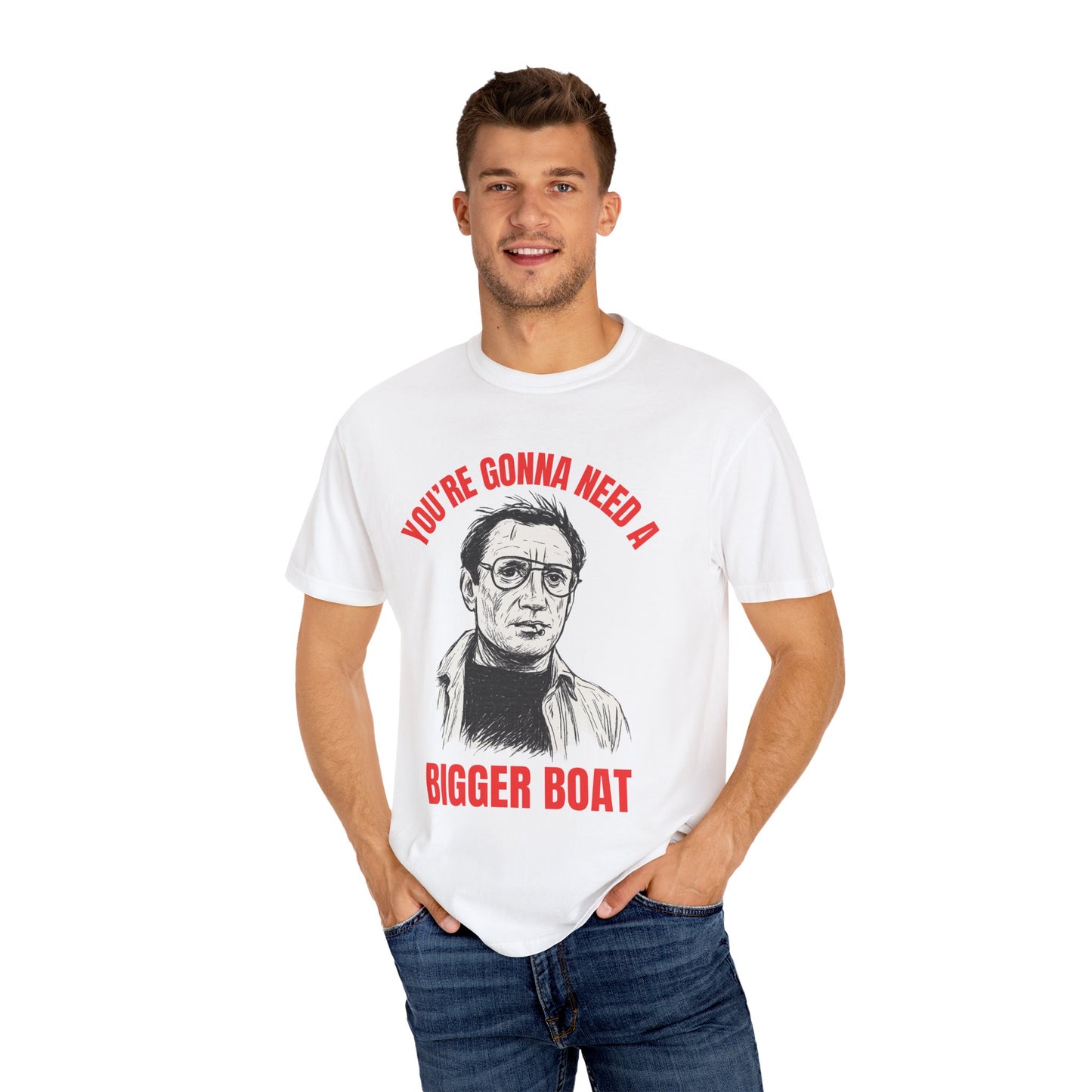 Jaws Icon T-shirt, Unisex Tee, Martin Brody Movie Silhouette Quote Shirt, You're Gonna Need A Bigger Boat, Film Fan Gift, Beach Apparel