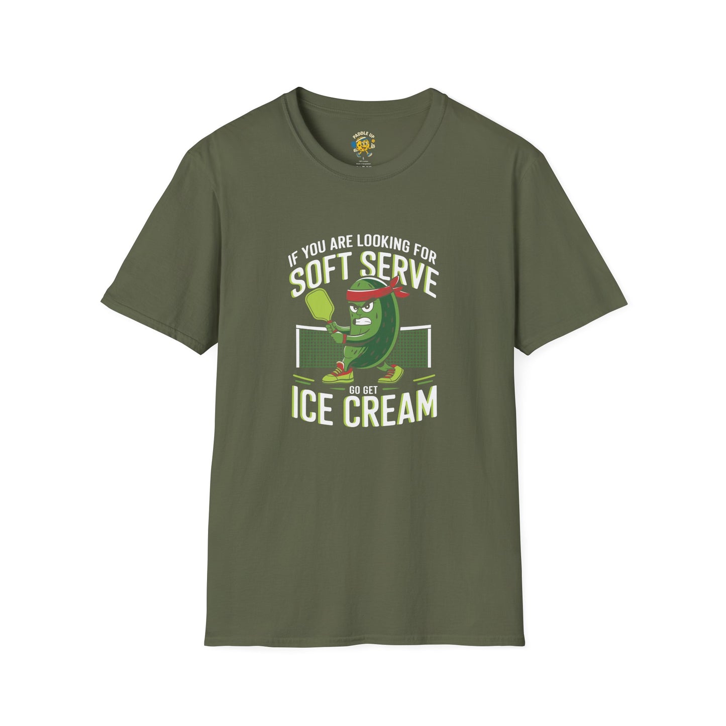 Funny Pickleball Softstyle T-Shirt, Humorous Tee for Foodies, Perfect Gift for Him or Ice Cream Lovers, Graphic Shirt, Summer Fun Apparel