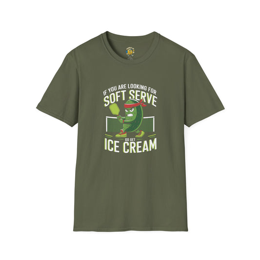 Funny Pickleball Softstyle T-Shirt, Humorous Tee for Foodies, Perfect Gift for Him or Ice Cream Lovers, Graphic Shirt, Summer Fun Apparel