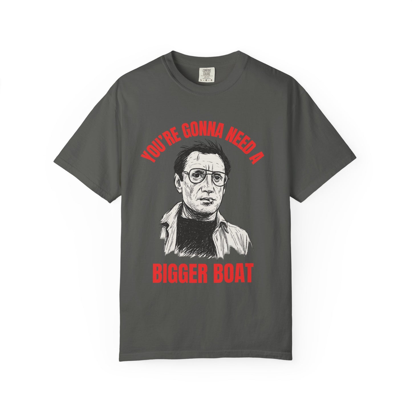 Jaws Icon T-shirt, Unisex Tee, Martin Brody Movie Silhouette Quote Shirt, You're Gonna Need A Bigger Boat, Film Fan Gift, Beach Apparel