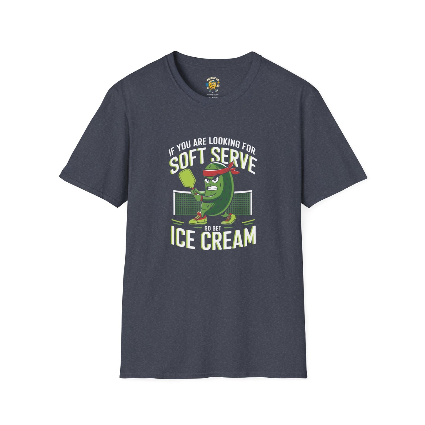 Funny Pickleball Softstyle T-Shirt, Humorous Tee for Foodies, Perfect Gift for Him or Ice Cream Lovers, Graphic Shirt, Summer Fun Apparel