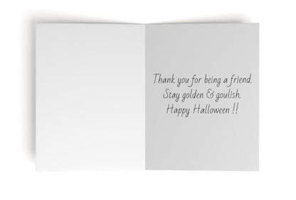 Set of 8 Halloween Greeting Cards - The Golden Ghouls | Spooky Wishes, Holiday Cards, Fun Invitations, Unique Card Sets, All Occasions